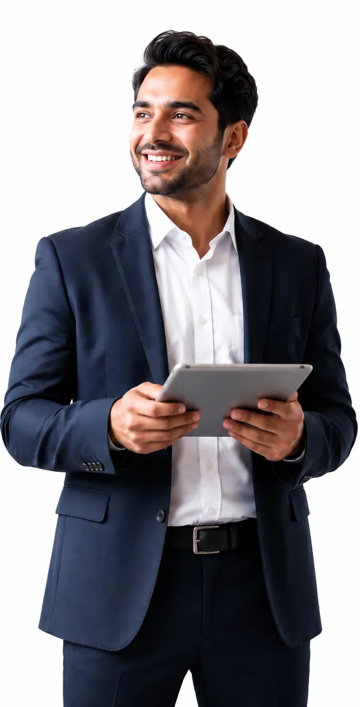 Business owner holding a tablet
