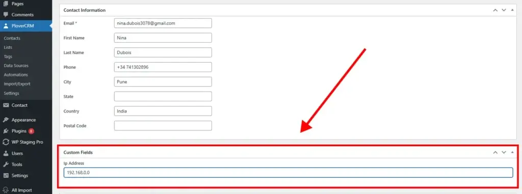 Contact Fields Explained 1 Group 26 1 - Plover CRM