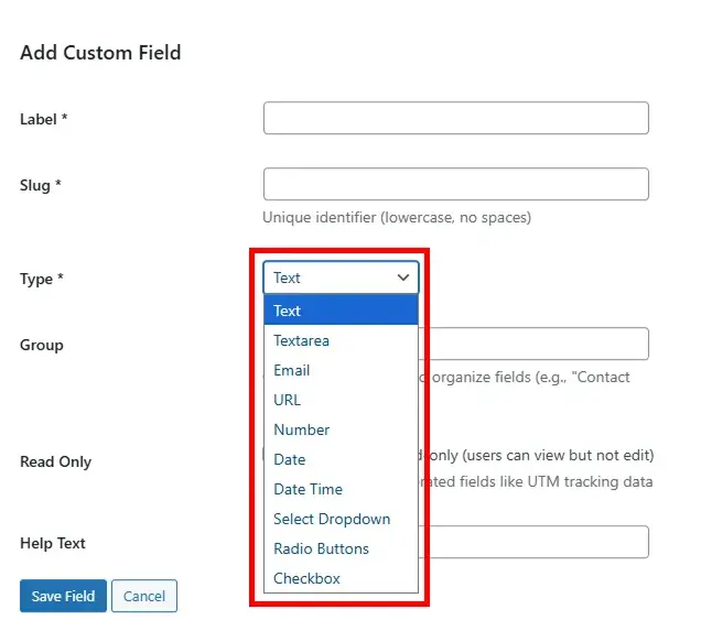 Contact Fields Explained 2 Group 26 - Plover CRM
