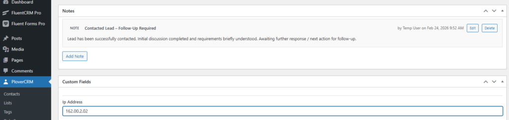 Adding Notes to Contacts 2 Note Examples